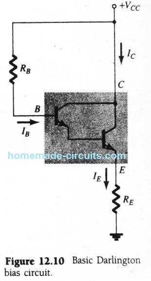 Como DC Bias um circuito de transistor Darlington