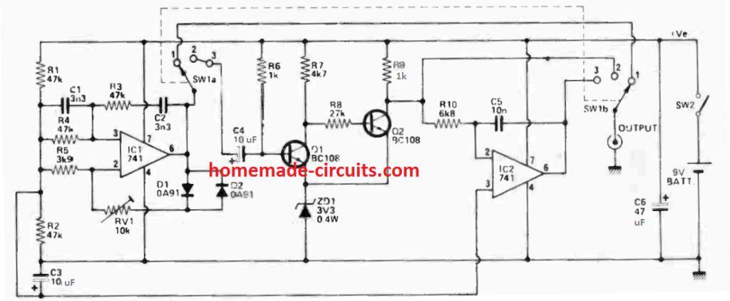 3) Gerador de funções Usando IC 741