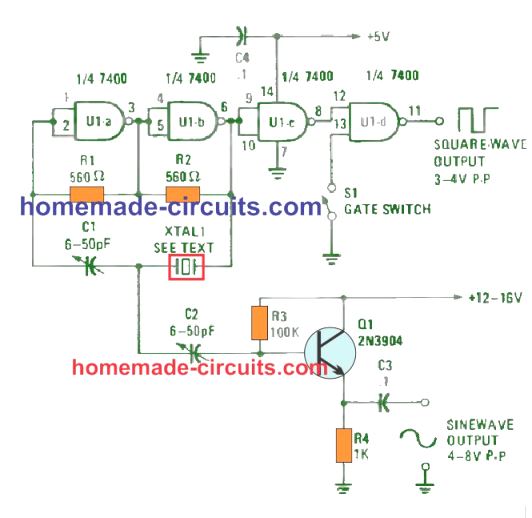 6) Gerador de função usando IC TTL