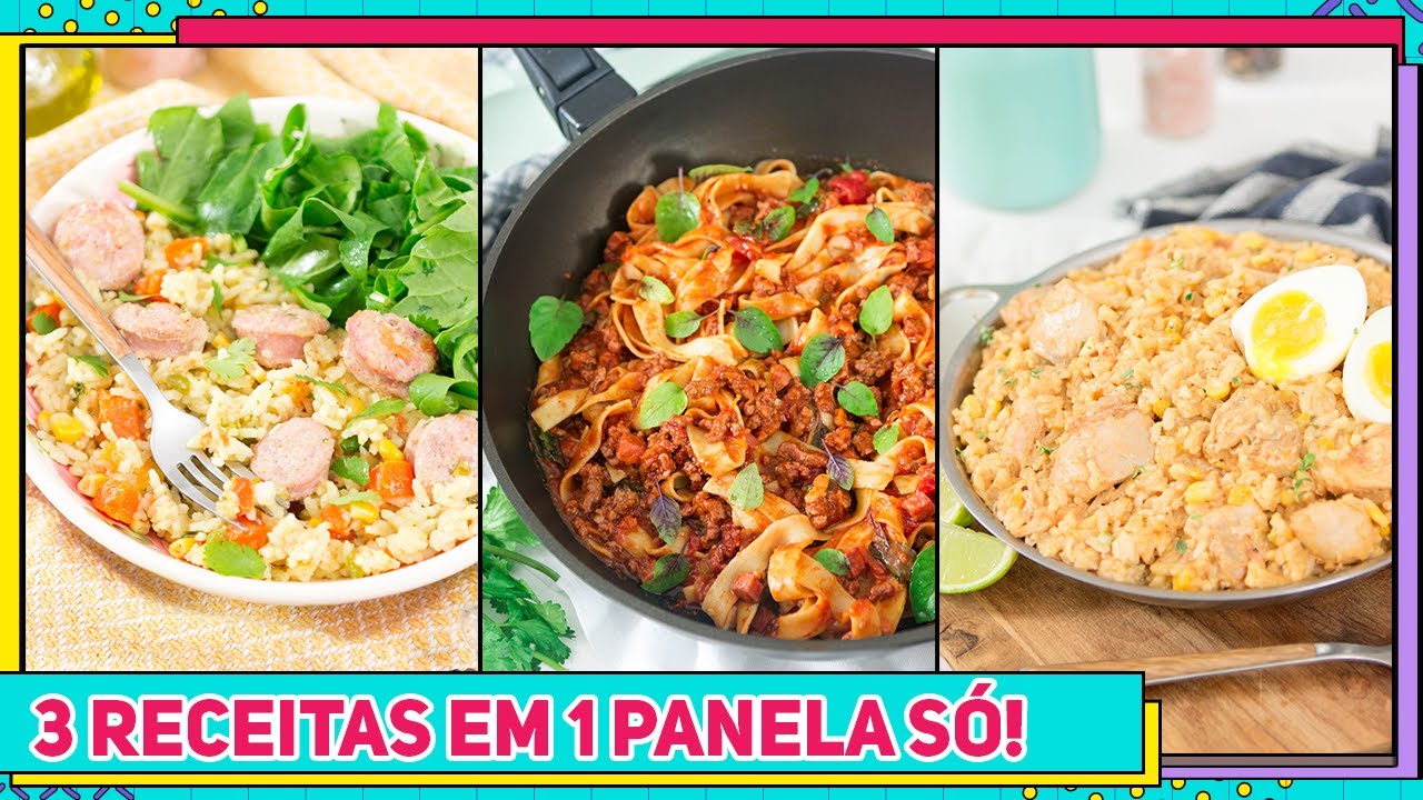 3 RECEITAS INCRÍVEIS De ALMOÇO COMPLETO Usando Só 1 Panela Opções